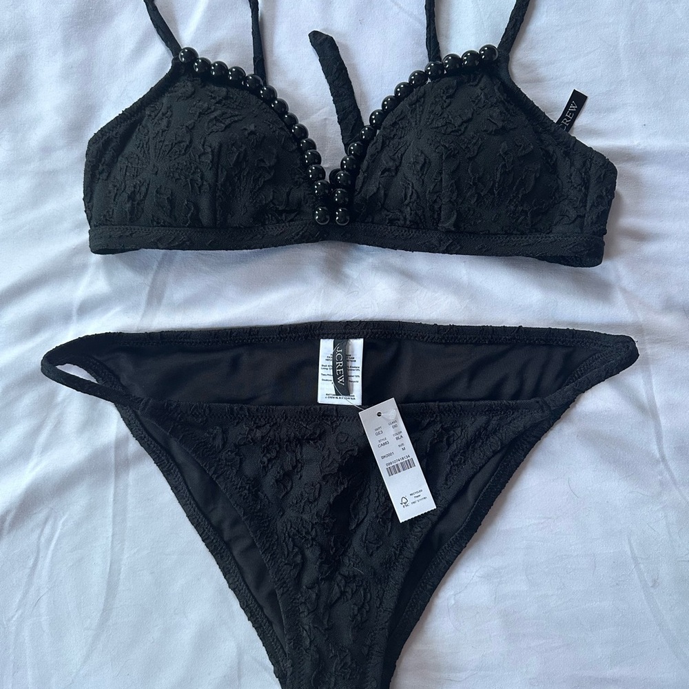 J. Crew Black Lace Bikini Set